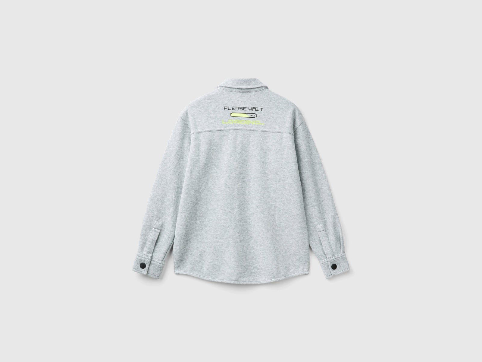 Gamer shirt in warm cotton blend da bambino grigio chiaro 2 | Benetton Outlet