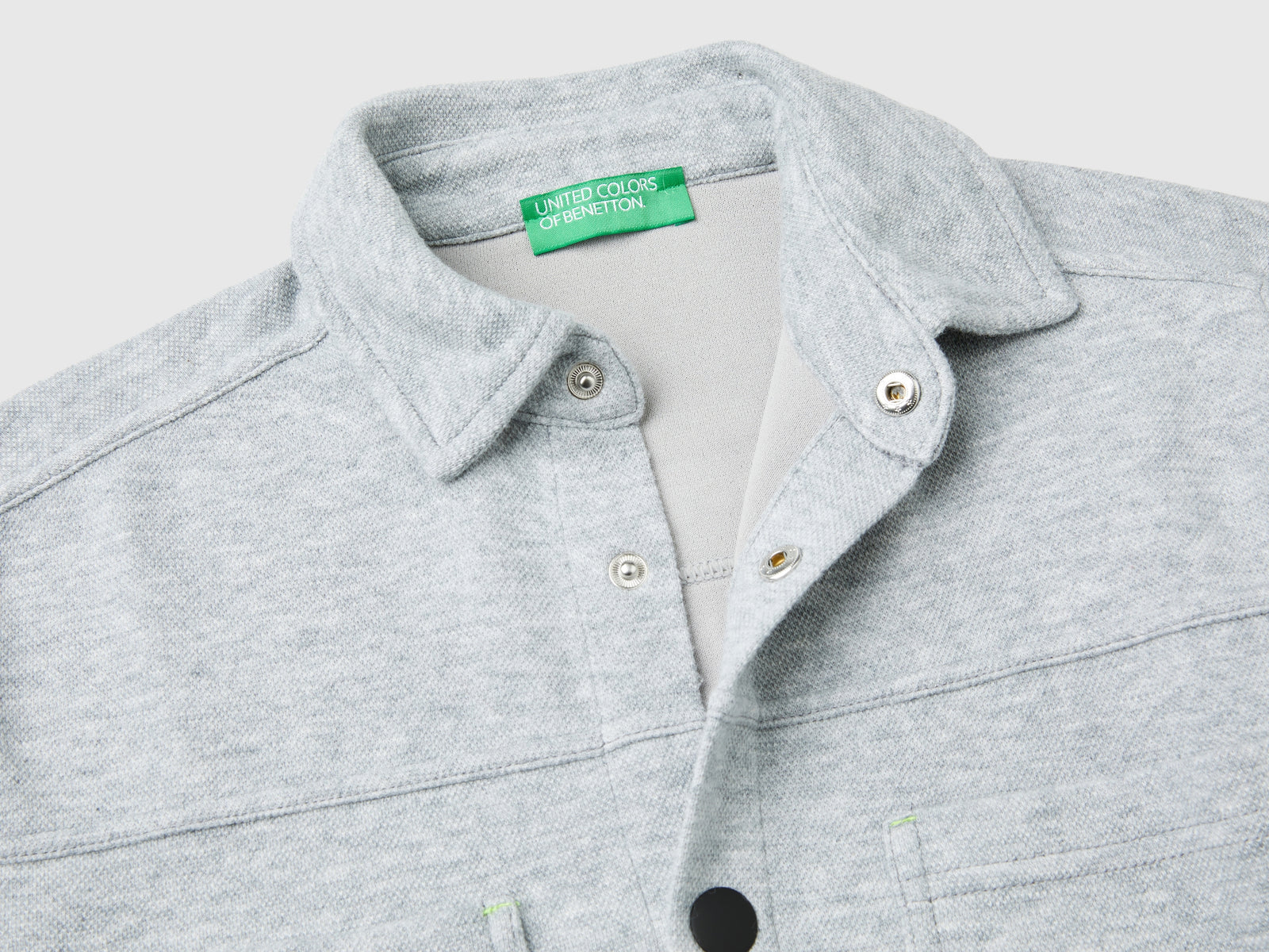 Gamer shirt in warm cotton blend da bambino grigio chiaro 3 | Benetton Outlet