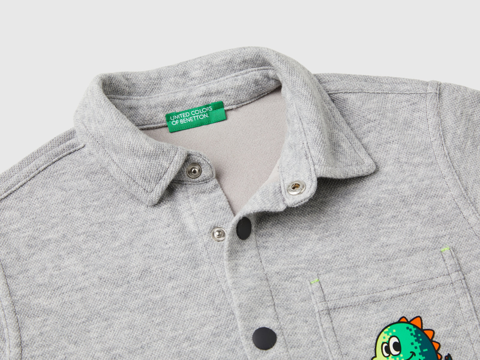 Camicia gamer in caldo misto cotone da bimbo grigio chiaro 3 | Benetton Outlet