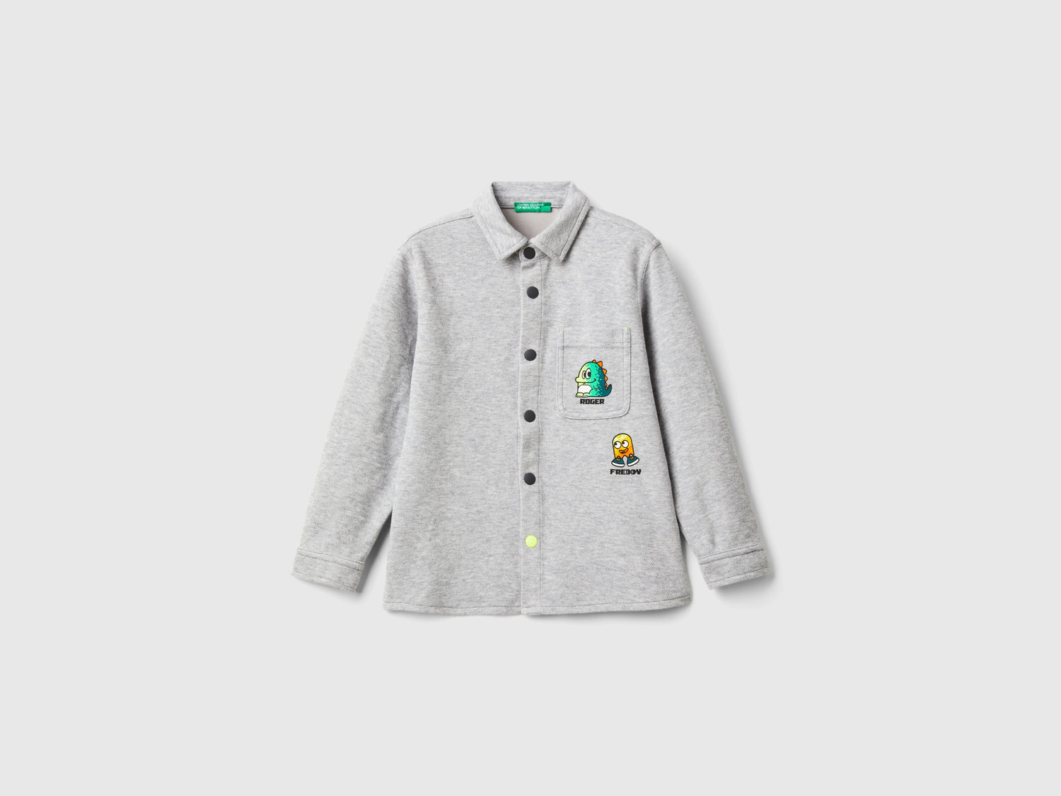 Camicia gamer in caldo misto cotone da bimbo grigio chiaro | Benetton Outlet
