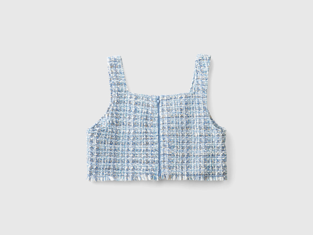 Top cropped in tweed