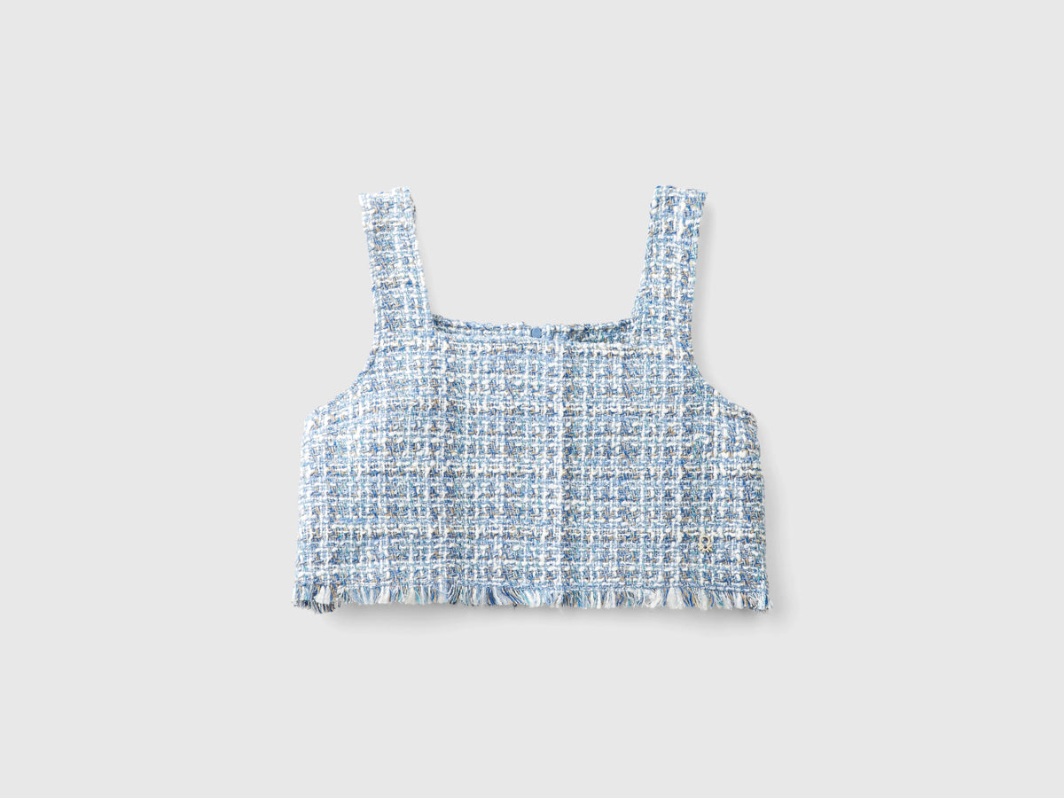 Top cropped in tweed