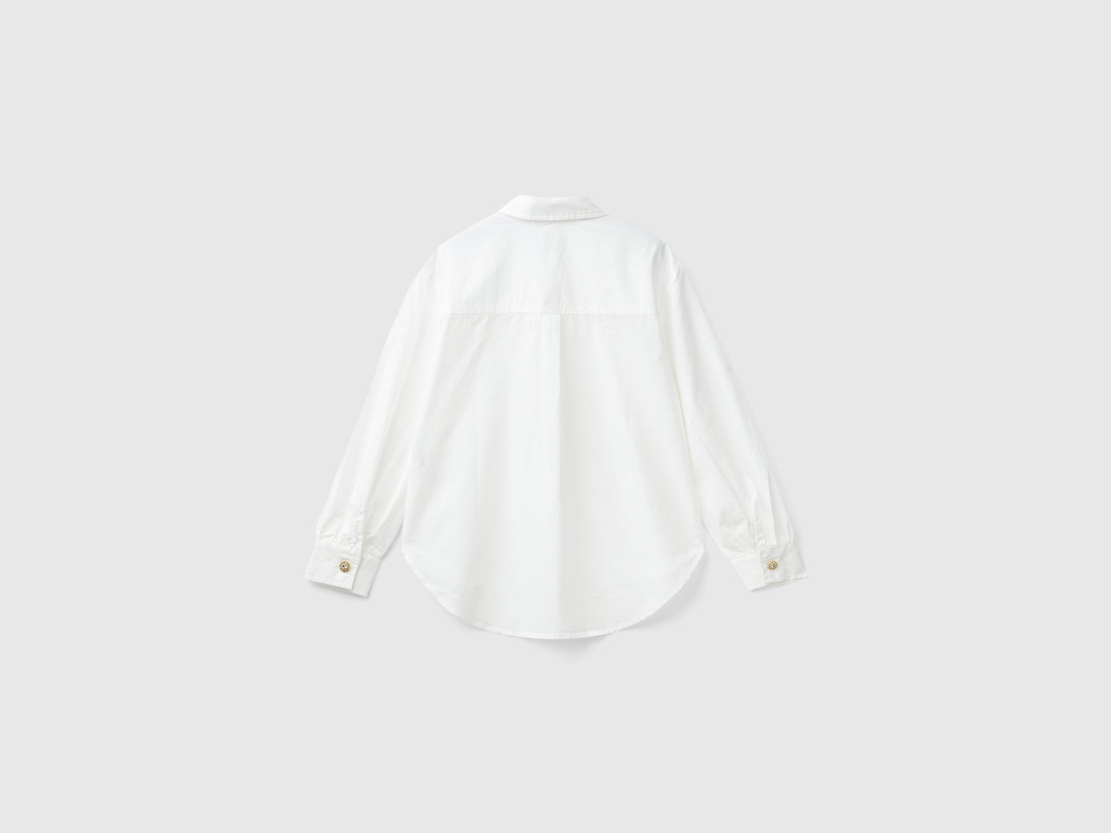 Camisa de algodón puro da bambina bianco panna 2 | Benetton Outlet