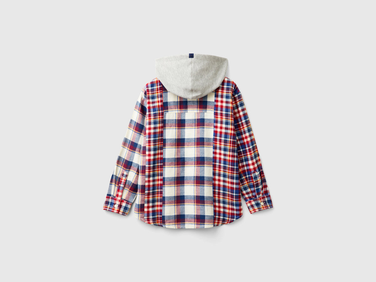 Camicia tartan con cappuccio