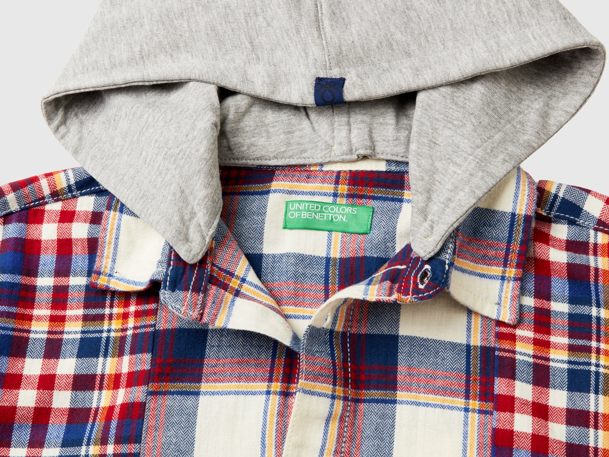 Camicia tartan con cappuccio