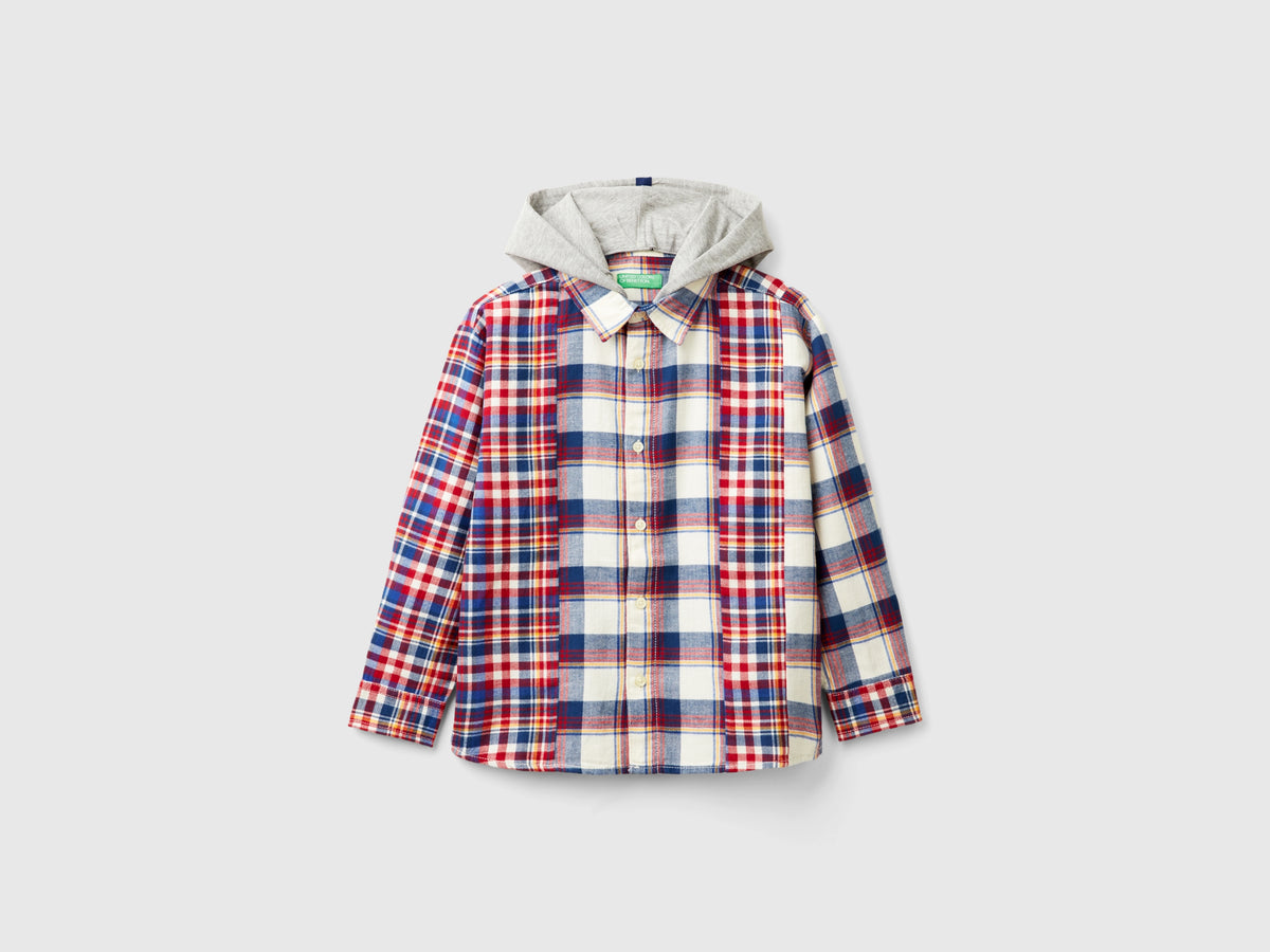 Camicia tartan con cappuccio