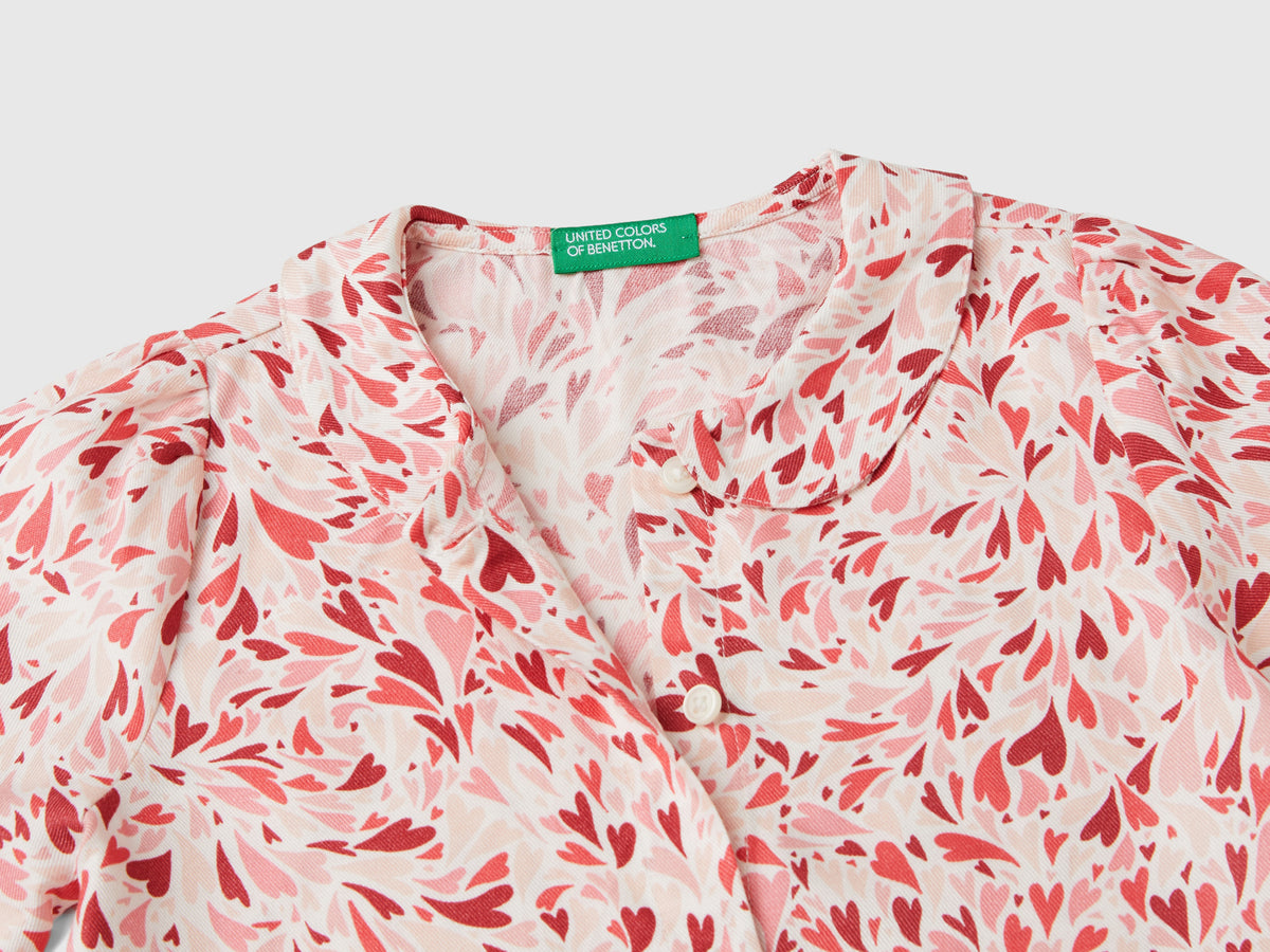 Camicia a cuori in viscosa