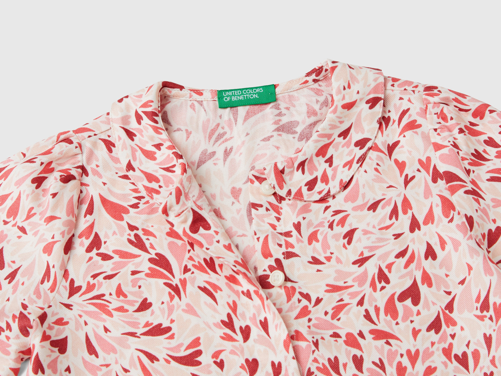 Camicia a cuori in viscosa da bimba multi-color 3 | Benetton Outlet