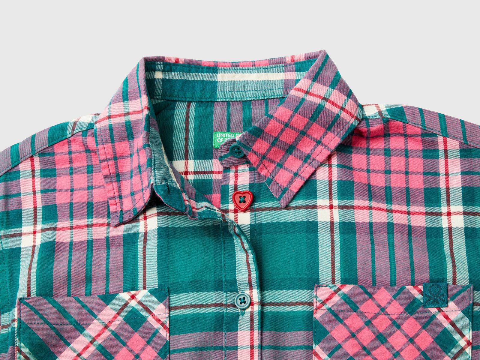 Camisa de cuadros 100% algodón da bambina multi-color 3 | Benetton Outlet
