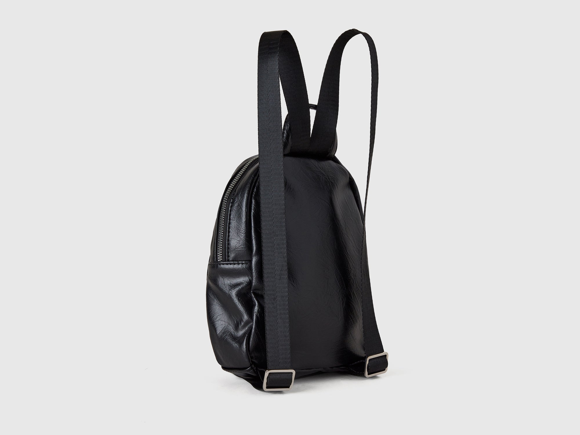 benetton backpack leather Coated fabric backpack da bambina nero