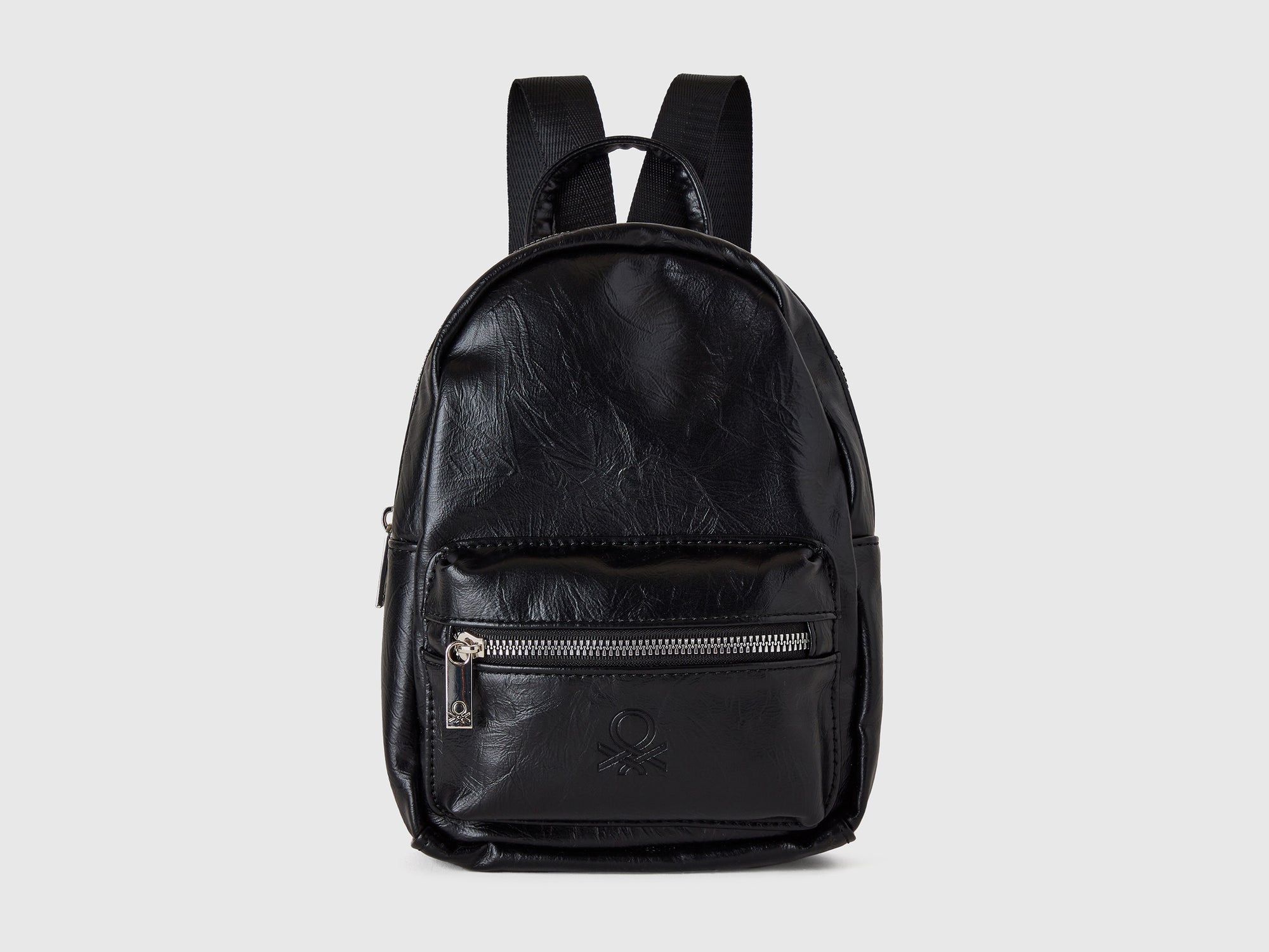 benetton leather backpack Coated fabric backpack da bambina nero