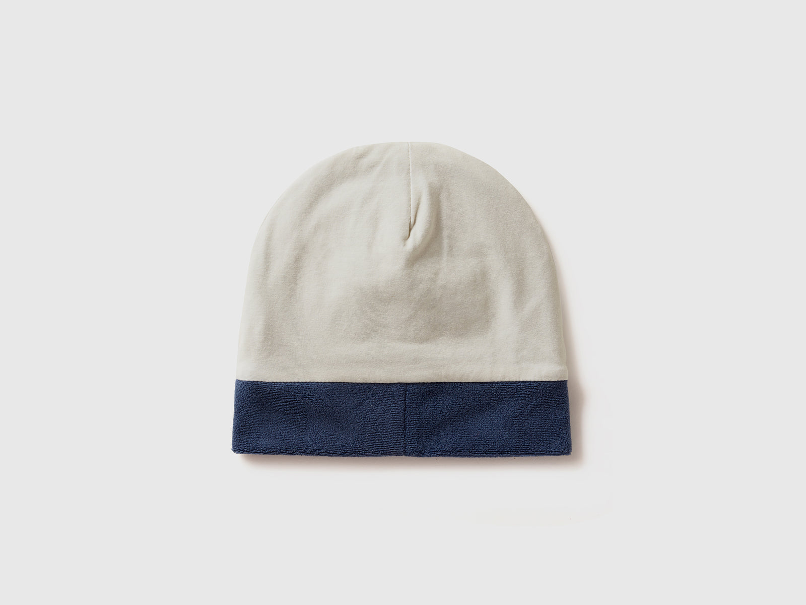 Cappellino con stampa in cotone stretch da neonato avio 2 | Benetton Outlet
