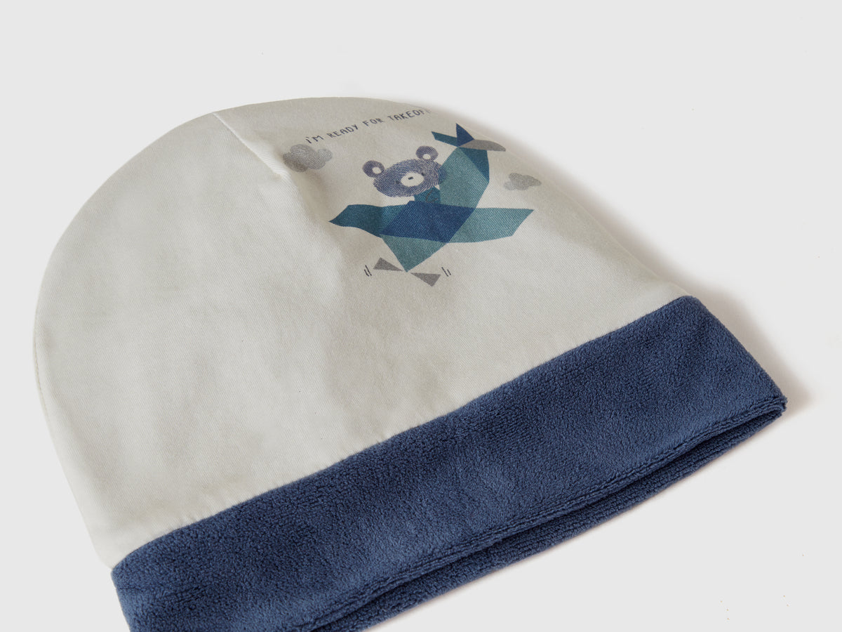 Cappellino con stampa in cotone stretch