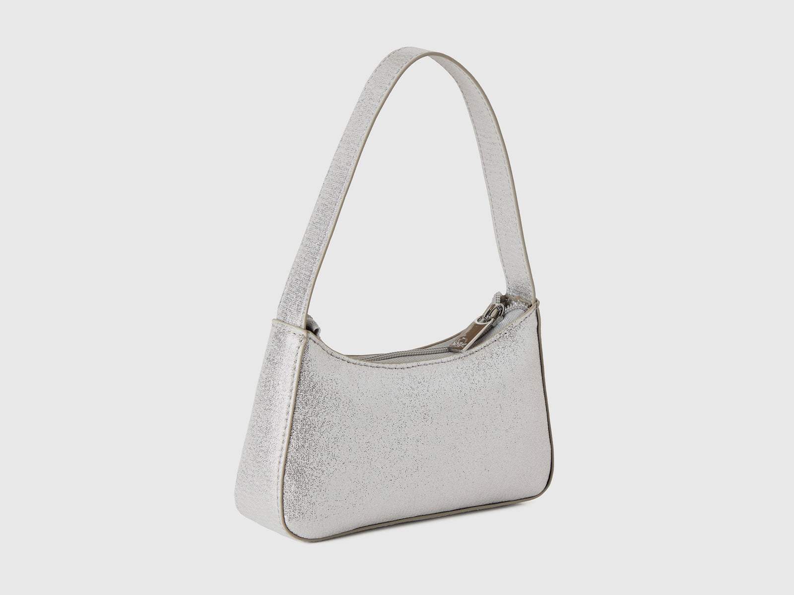 Borsa a mano con paillettes e lurex da bambina argento 2 | Benetton Outlet