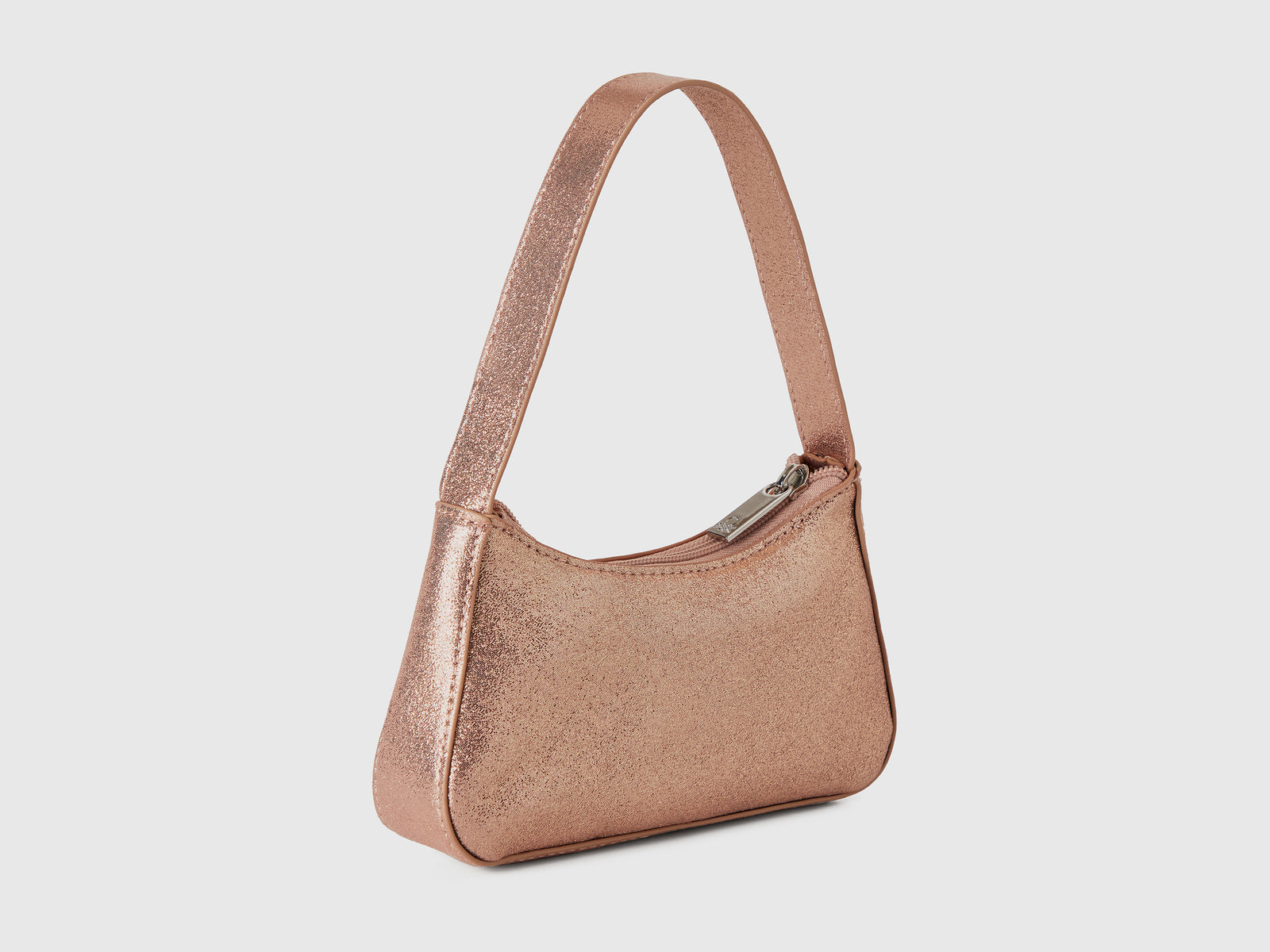 Borsa a mano con paillettes e lurex da bambina rosa tenue 2 | Benetton Outlet