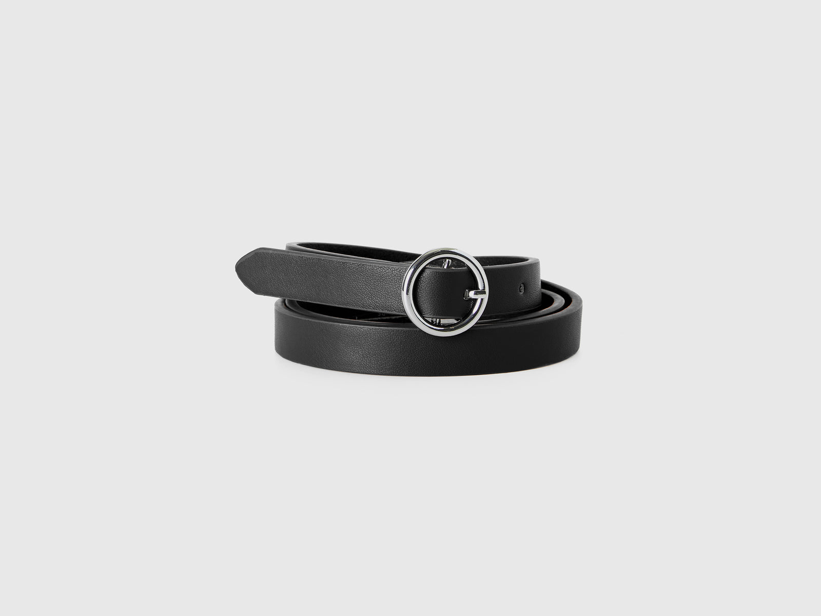 Cintura in tessuto spalmato da bambina nero | Benetton Outlet