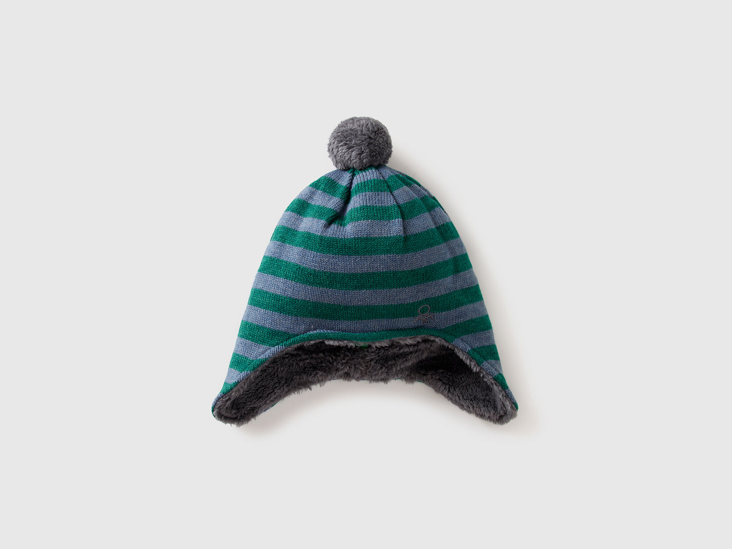 Cappello con paraorecchie e pom pom da bimba verde scuro | Benetton Outlet