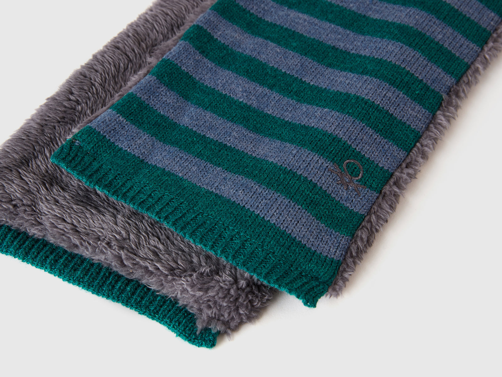 Bufanda de punto a rayas da bimba verde scuro 3 | Benetton Outlet