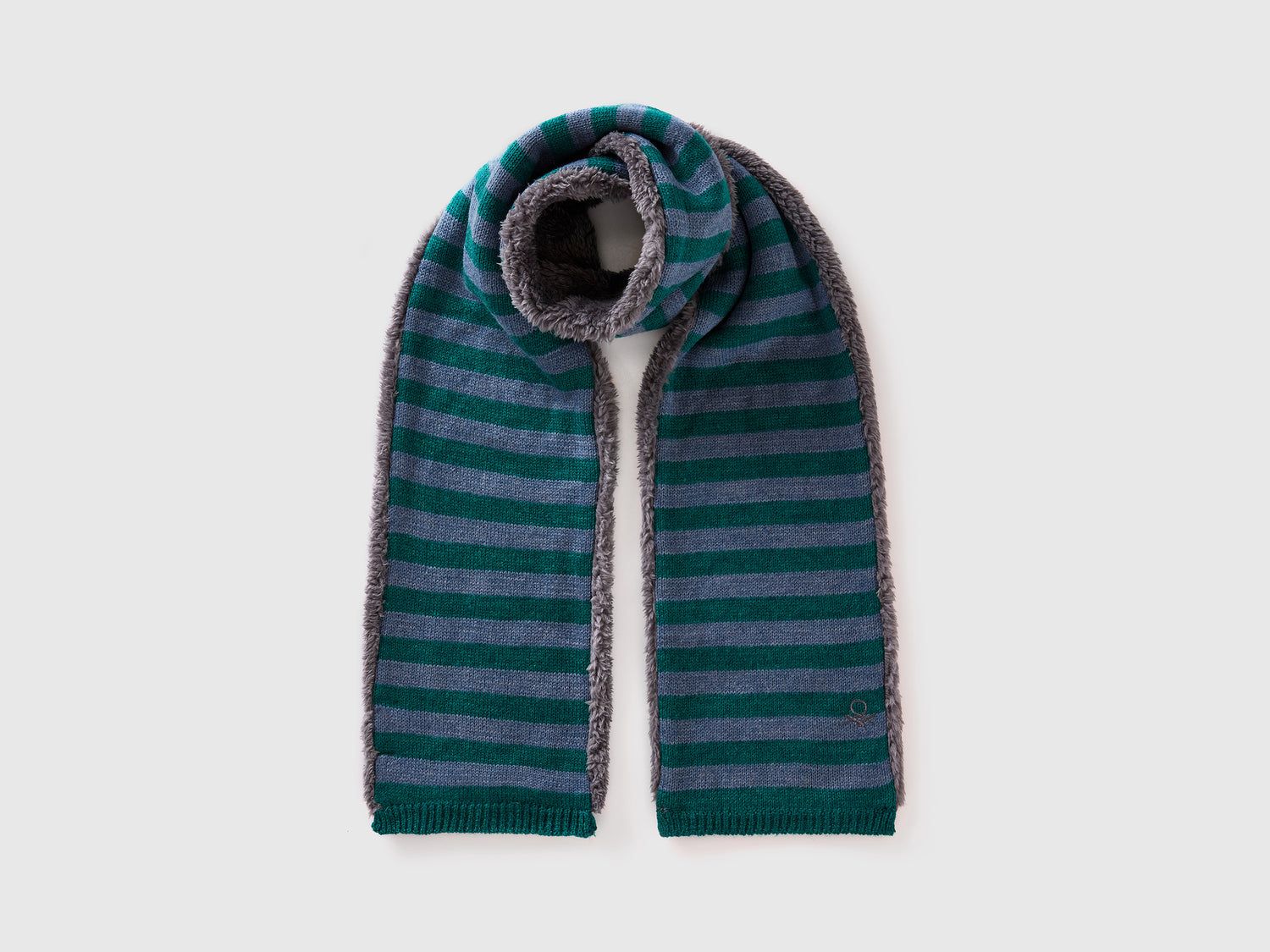 Sciarpa in maglia a righe da bimba verde scuro | Benetton Outlet