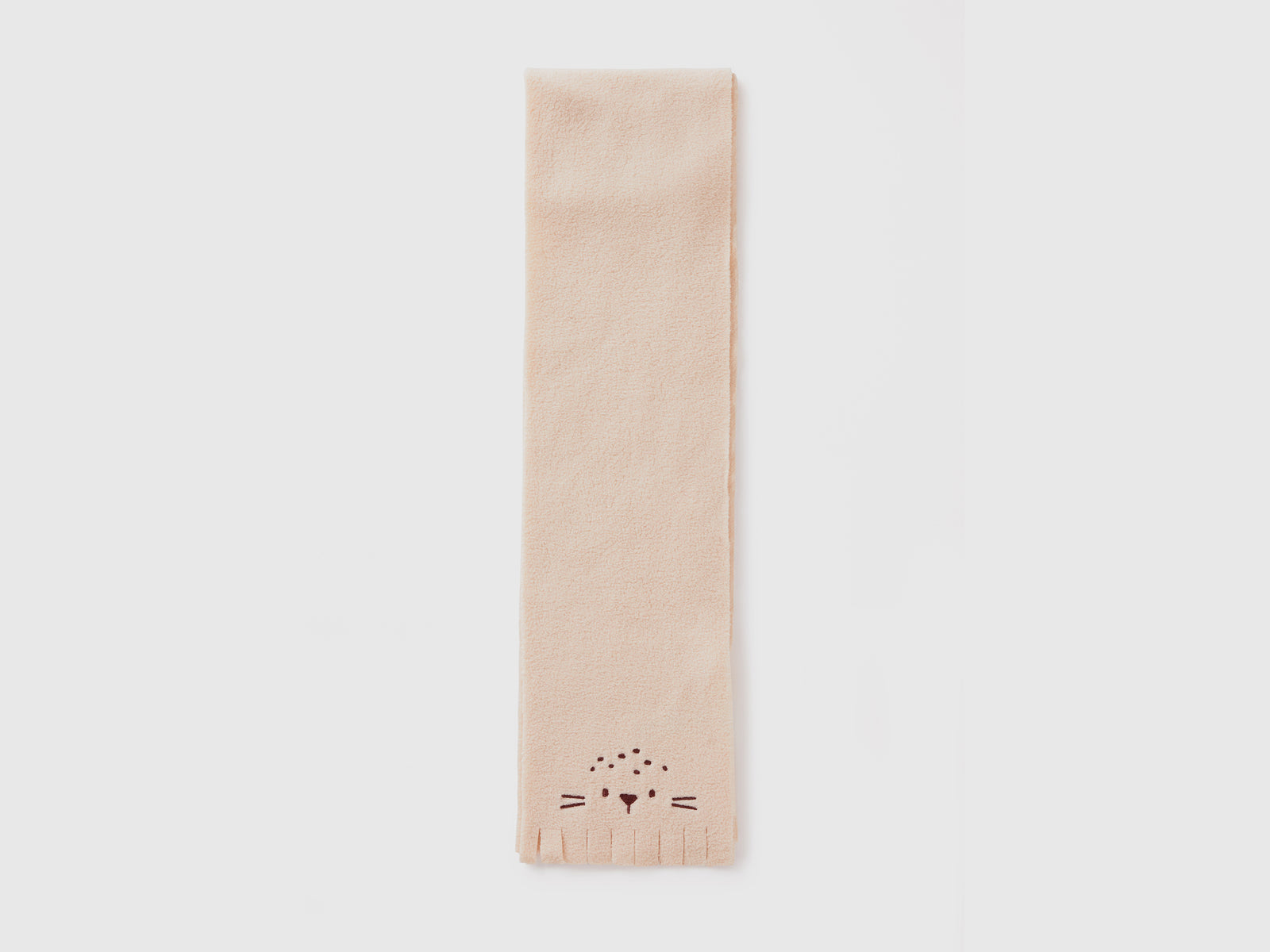 Fleece scarf with animal embroidery da neonato rosa tenue 2 | Benetton Outlet