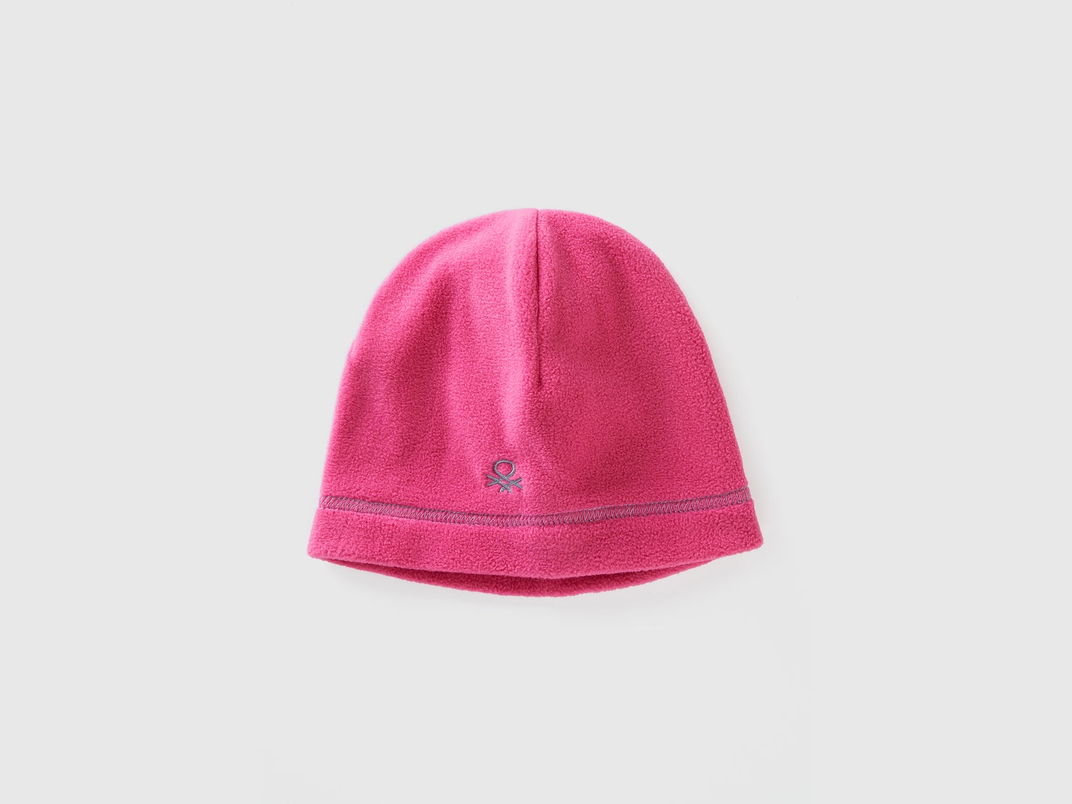 Berretto con logo in pile da bimbo rosa | Benetton Outlet