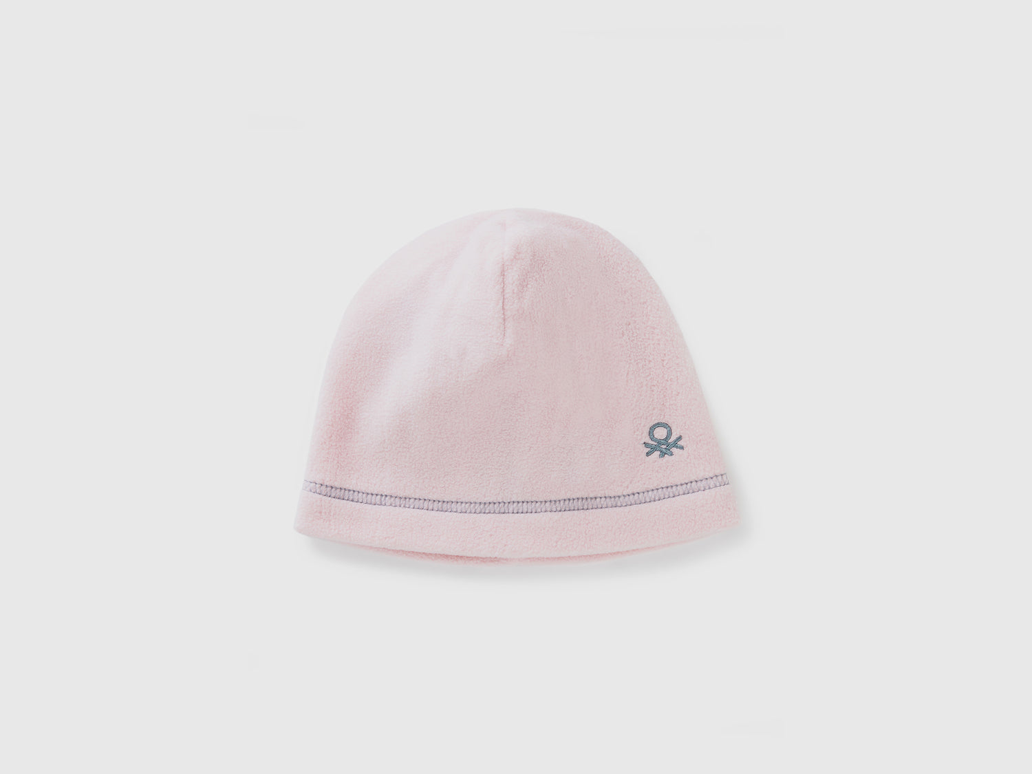 Berretto con logo in pile da bimbo rosa tenue | Benetton Outlet
