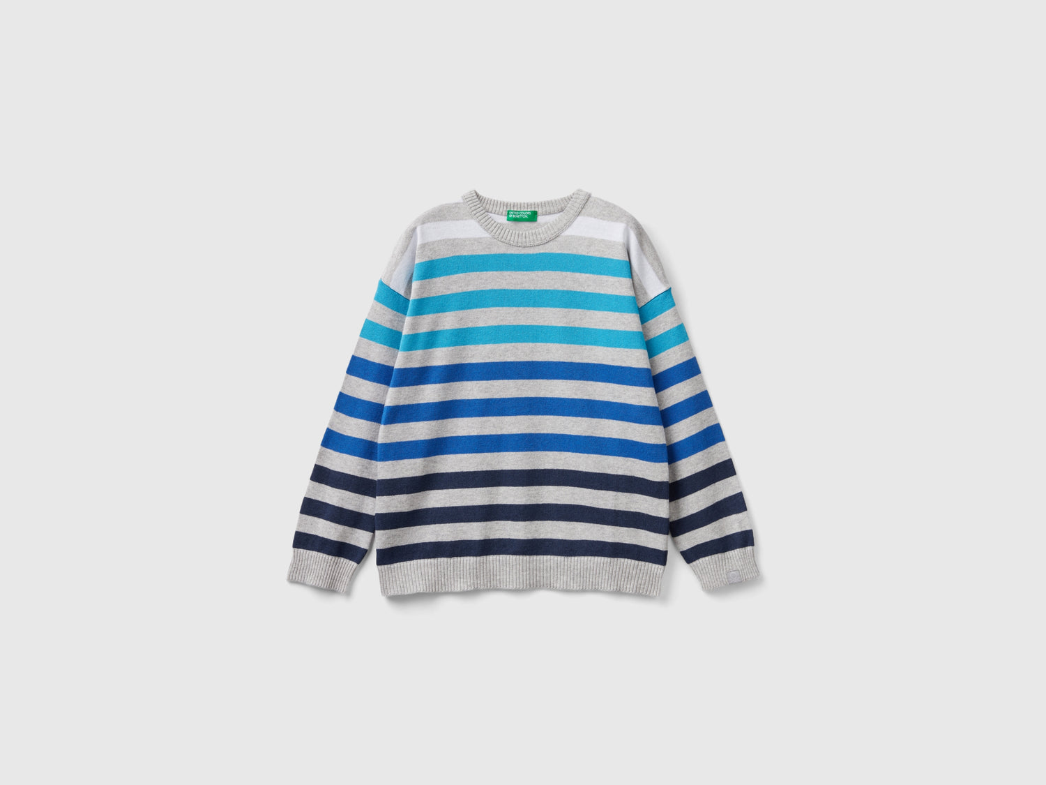 Striped sweater da bambino grigio chiaro | Benetton Outlet