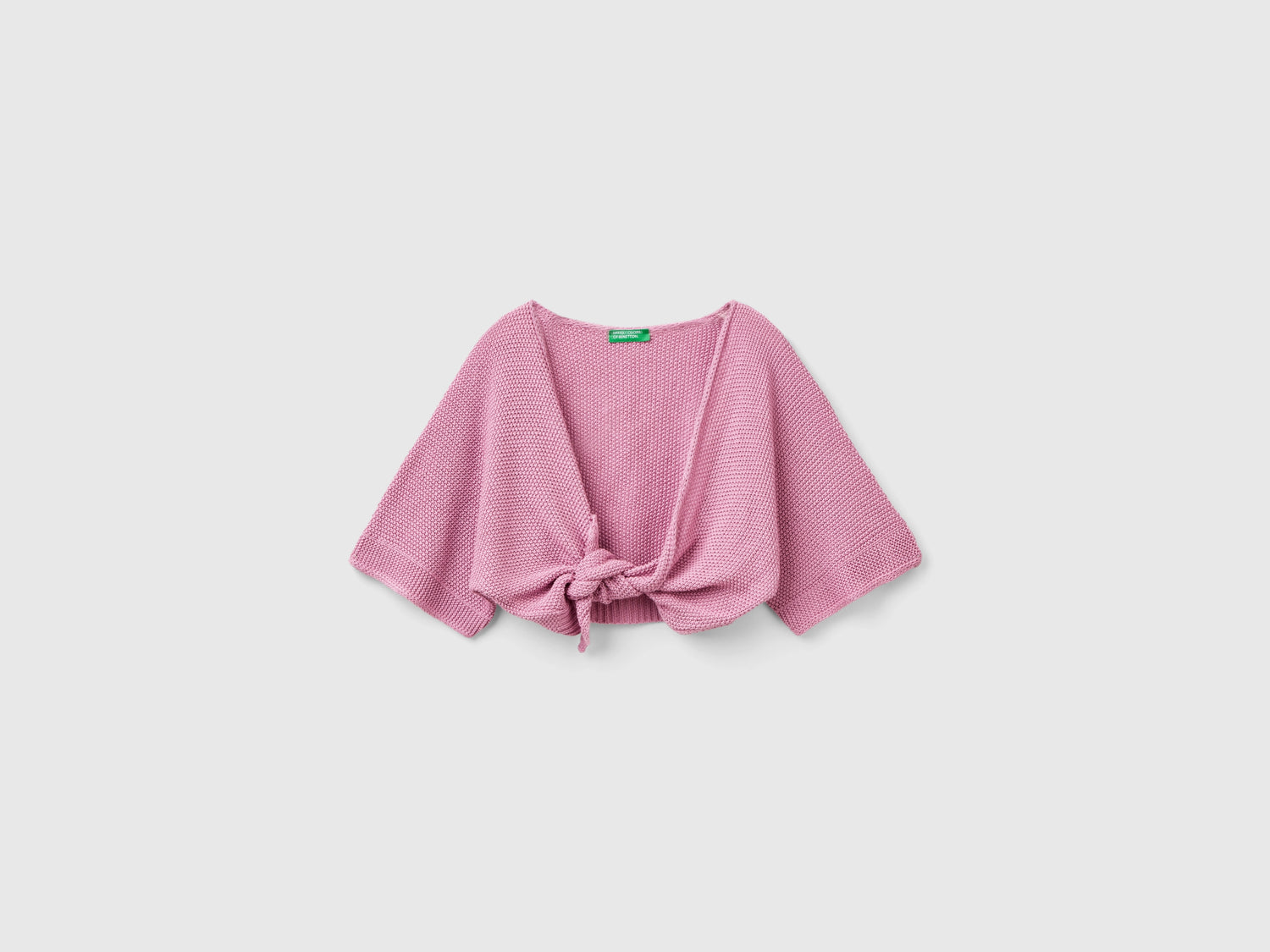 Cardigan a manica corta in misto lino da bambina lilla | Benetton Outlet