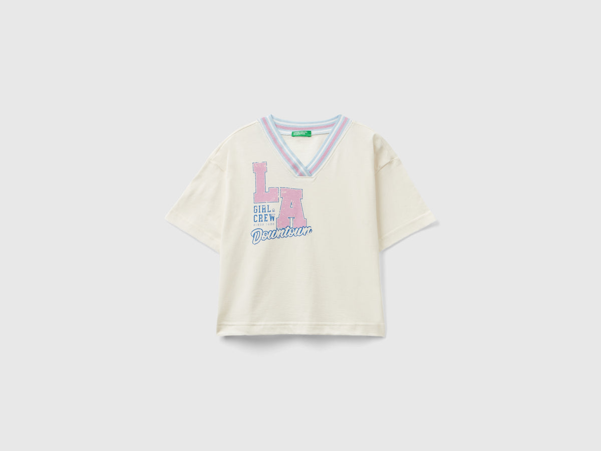 T-shirt boxy fit stile college