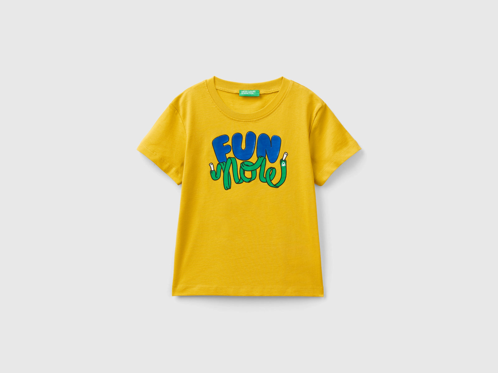 T-shirt con stampa in rilievo da bimbo senape | Benetton Outlet