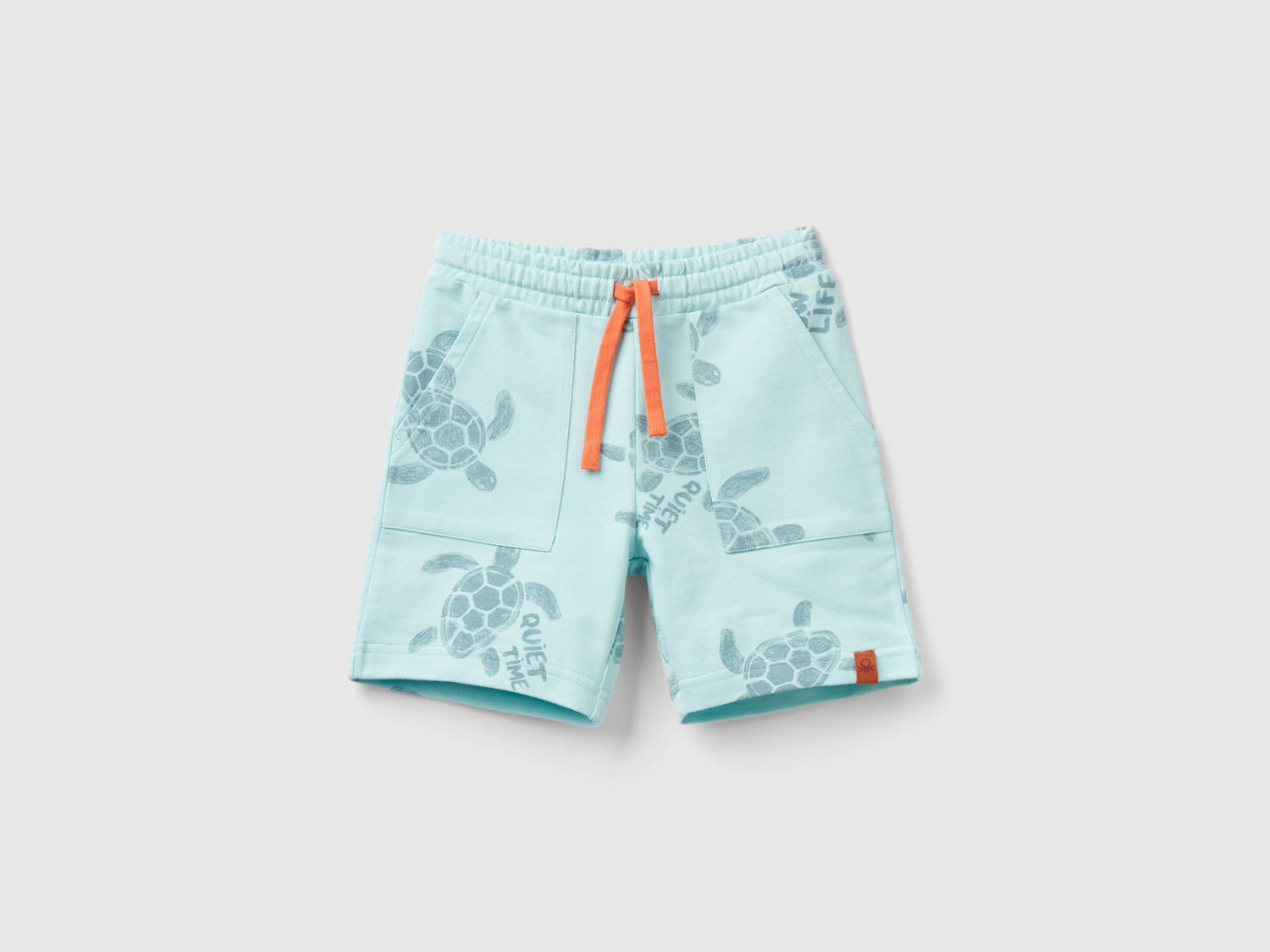 Shorts con stampa tartarughe da bimbo verde acqua | Benetton Outlet