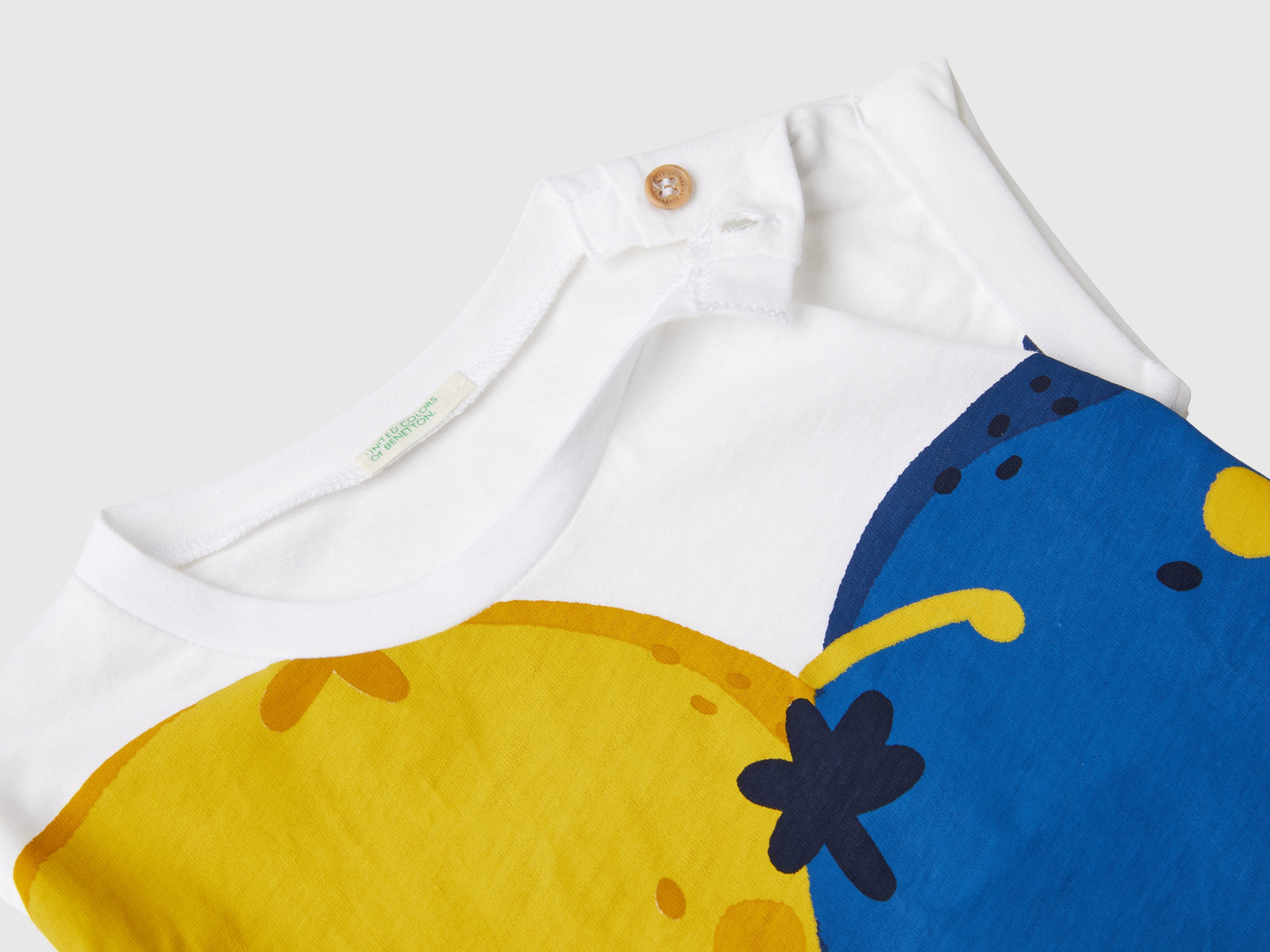 Maglietta con stampa frutta da neonato bianco 2 | Benetton Outlet