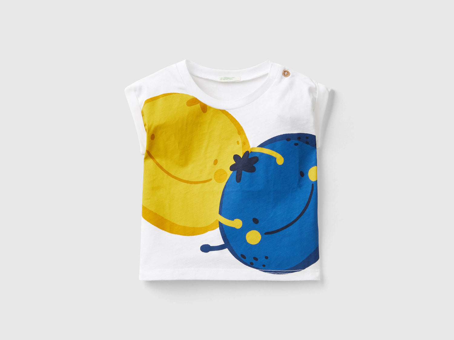 Maglietta con stampa frutta da neonato bianco | Benetton Outlet