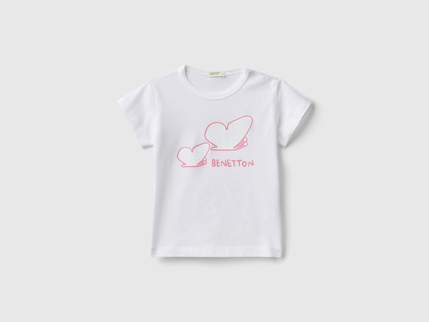 T-shirt in cotone bio con stampa da neonato bianco | Benetton Outlet