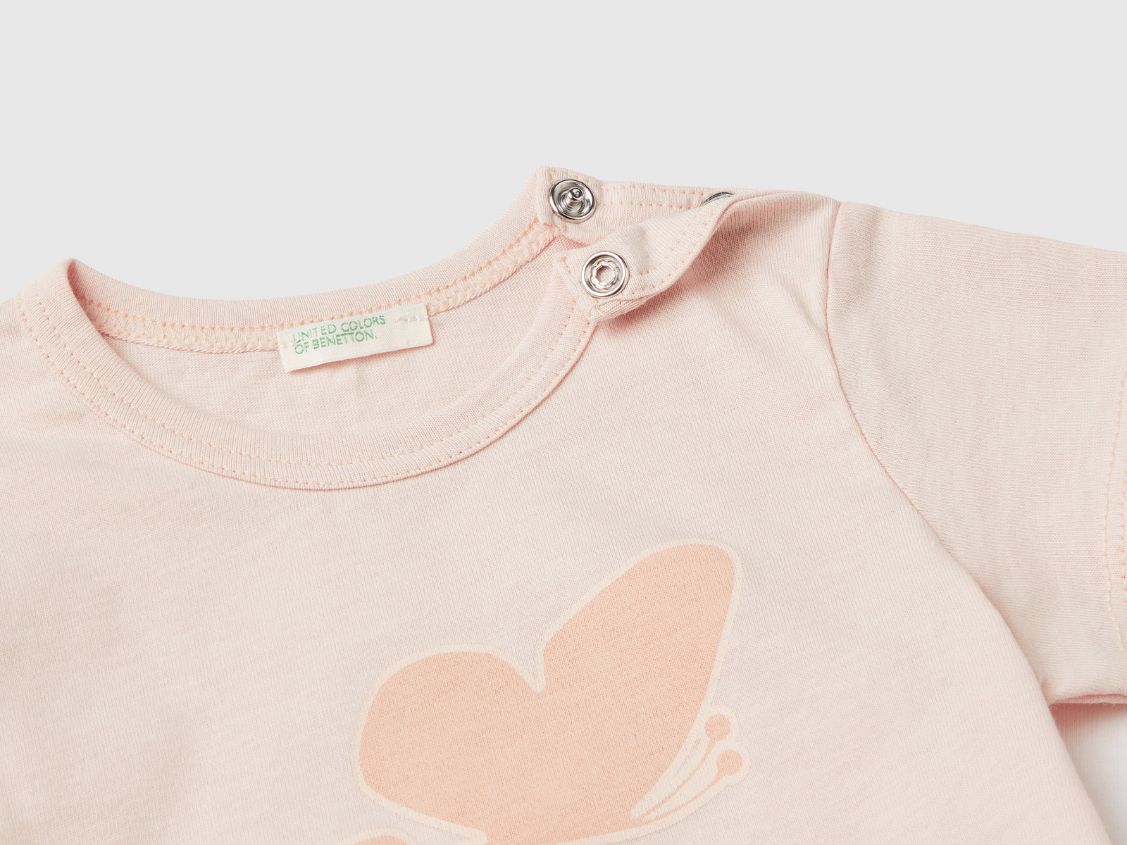 T-shirt in cotone bio con stampa da neonato pesca 2 | Benetton Outlet