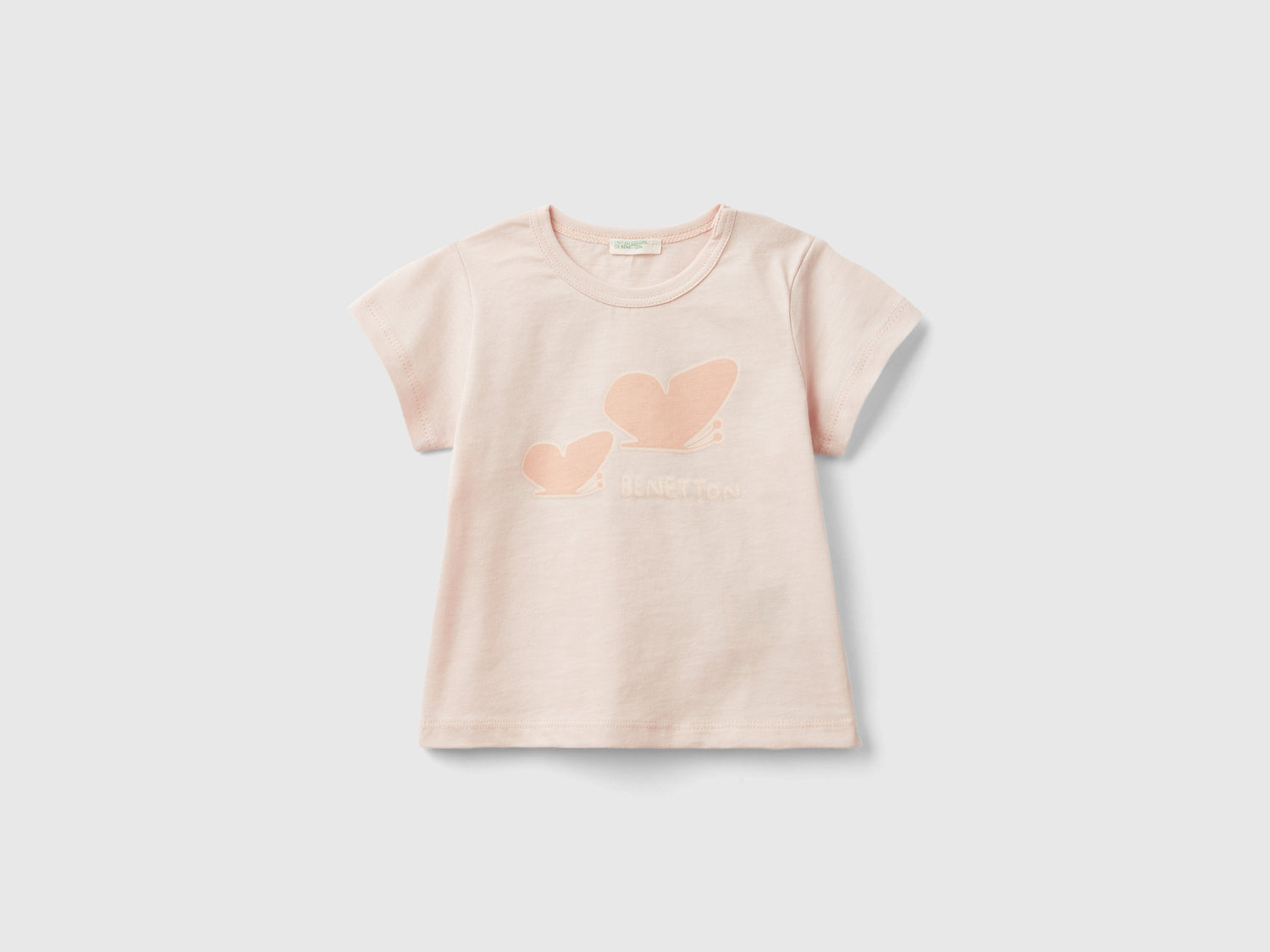 T-shirt in cotone bio con stampa da neonato pesca | Benetton Outlet