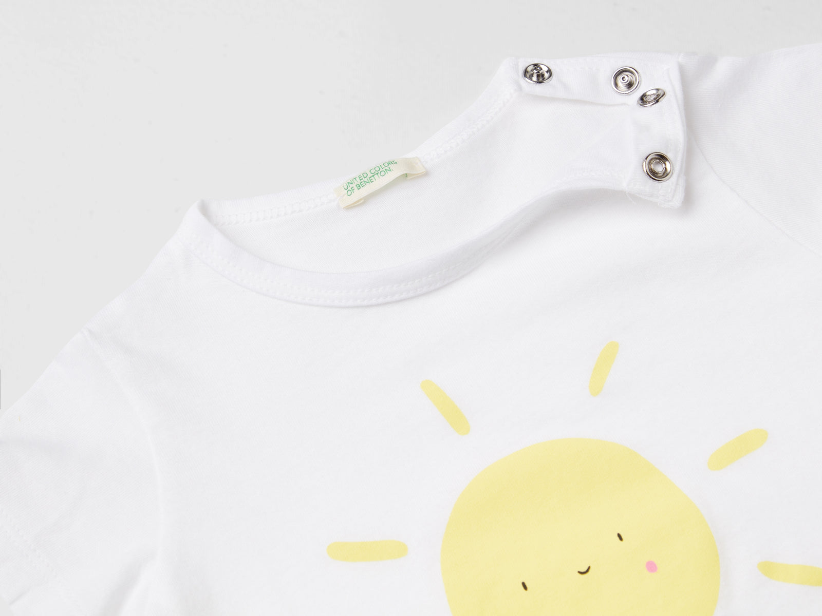 T-shirt in cotone bio con stampa da neonato bianco 2 | Benetton Outlet