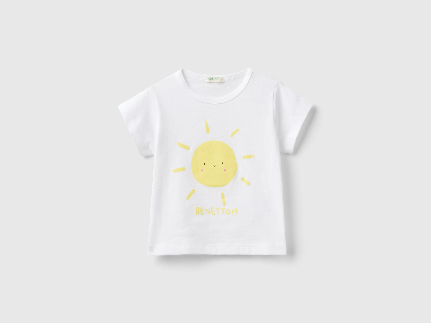 T-shirt in cotone bio con stampa da neonato bianco | Benetton Outlet