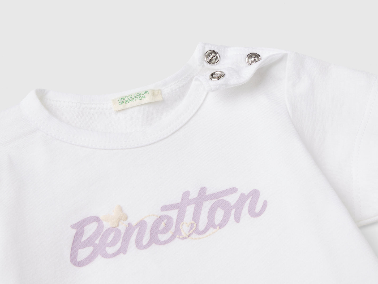 T-shirt in cotone bio da neonato bianco 2 | Benetton Outlet