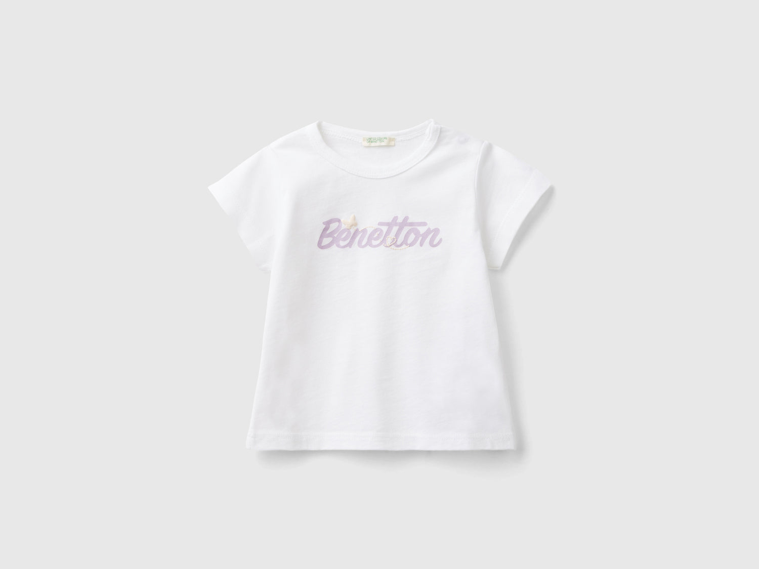 T-shirt in cotone bio da neonato bianco | Benetton Outlet