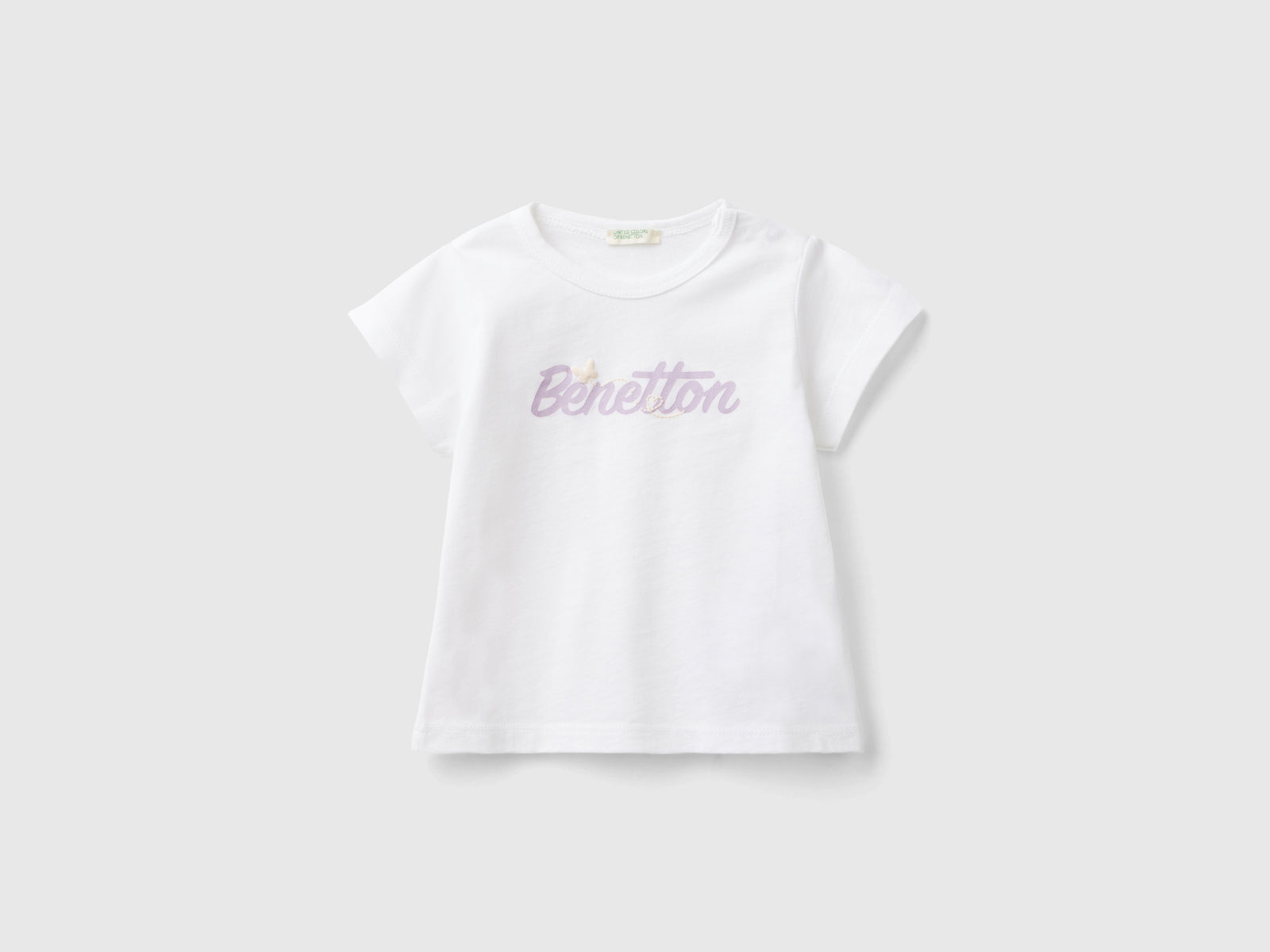 T-shirt in cotone bio da neonato bianco | Benetton Outlet