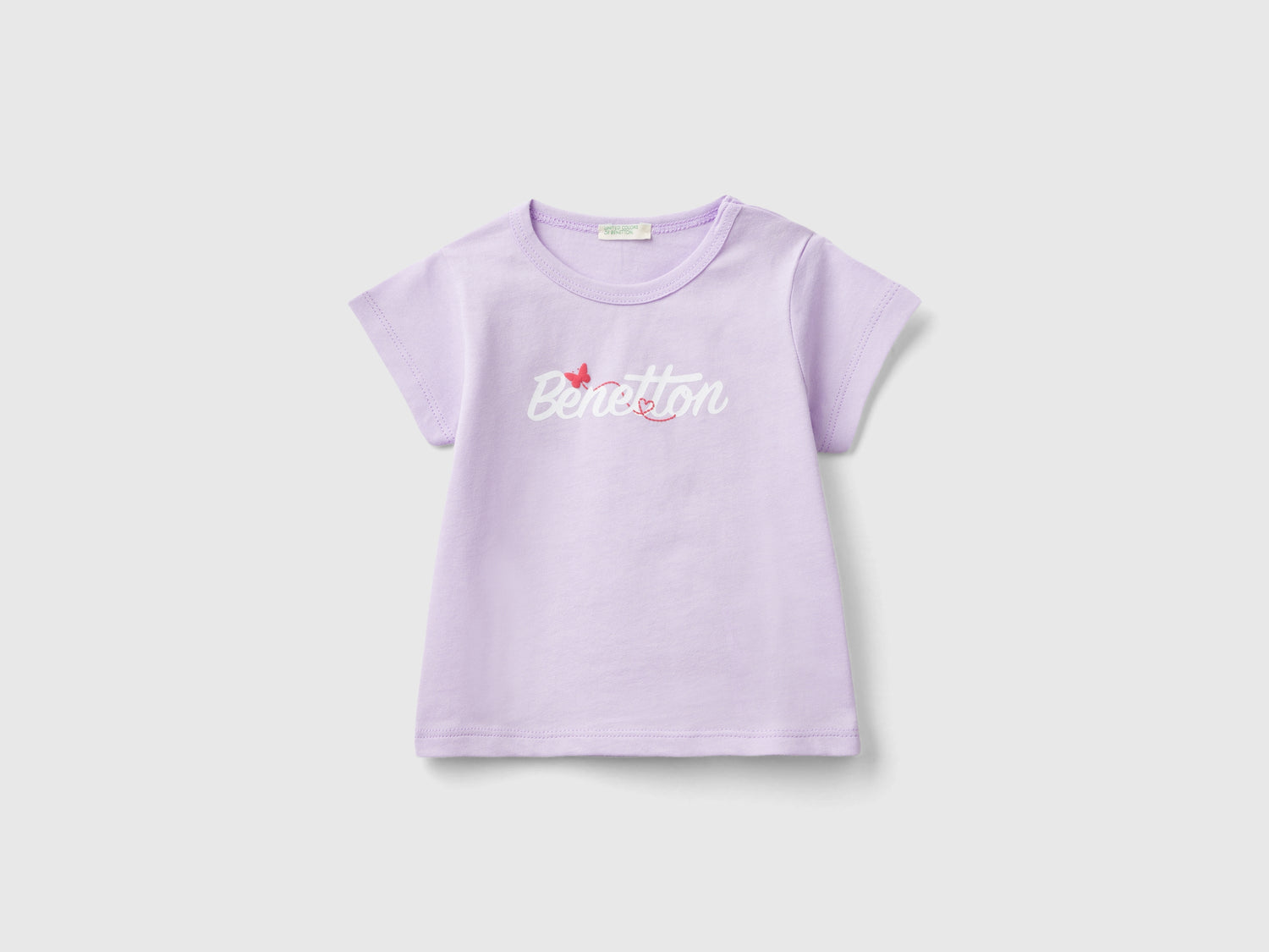 T-shirt in cotone bio da neonato lilla | Benetton Outlet