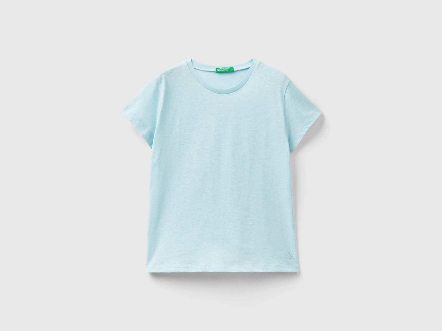 T-shirt in puro cotone bio da bambina verde acqua | Benetton Outlet