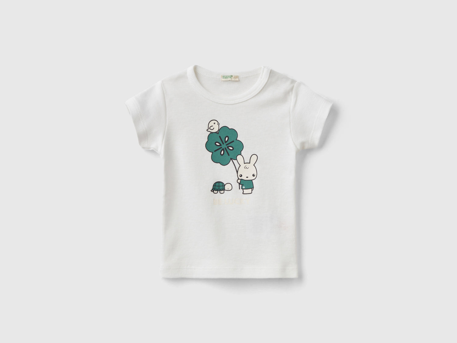 Maglietta 100% cotone biologico da neonato bianco | Benetton Outlet