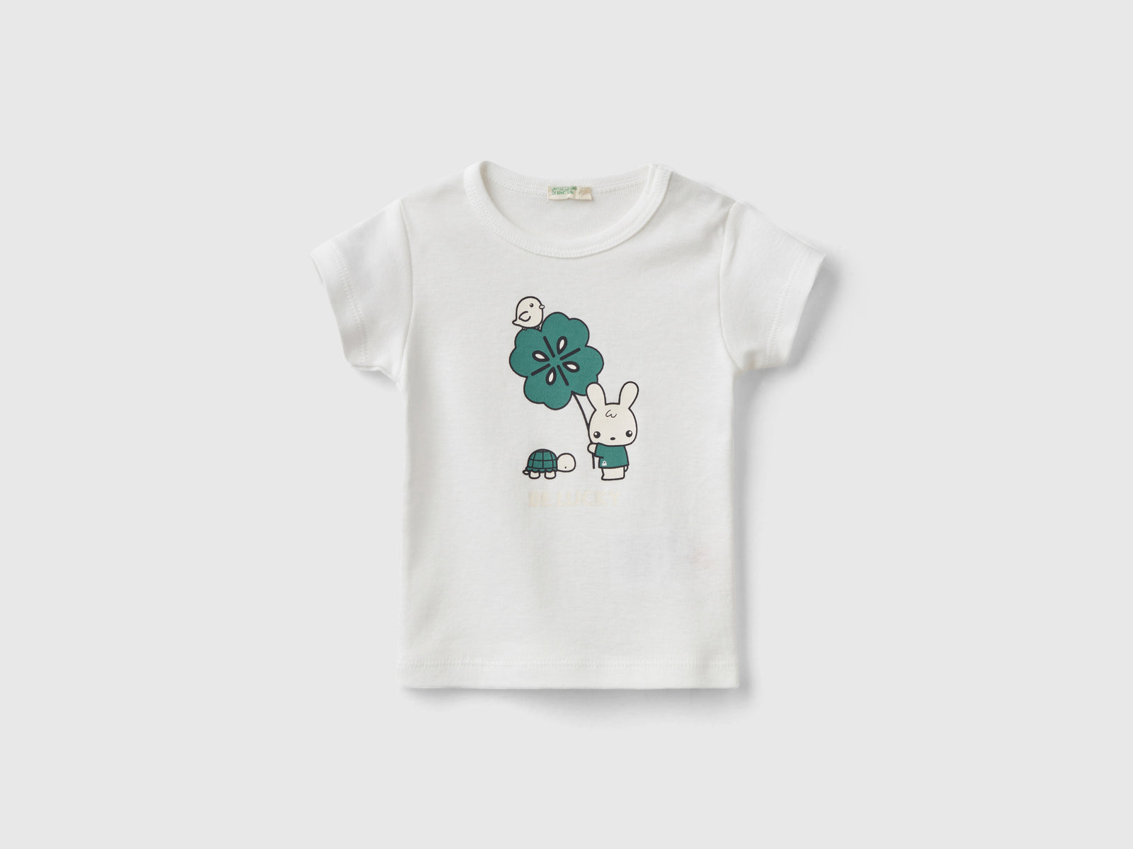 Maglietta 100% cotone biologico da neonato bianco | Benetton Outlet