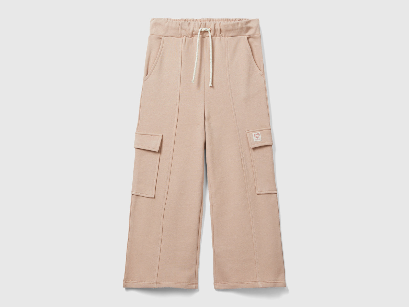 Pantalones de chándal de pierna ancha da bambina rosa tenue | Benetton Outlet