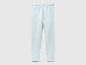 Leggings in cotone stretch con logo