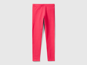 Leggings in cotone stretch con logo