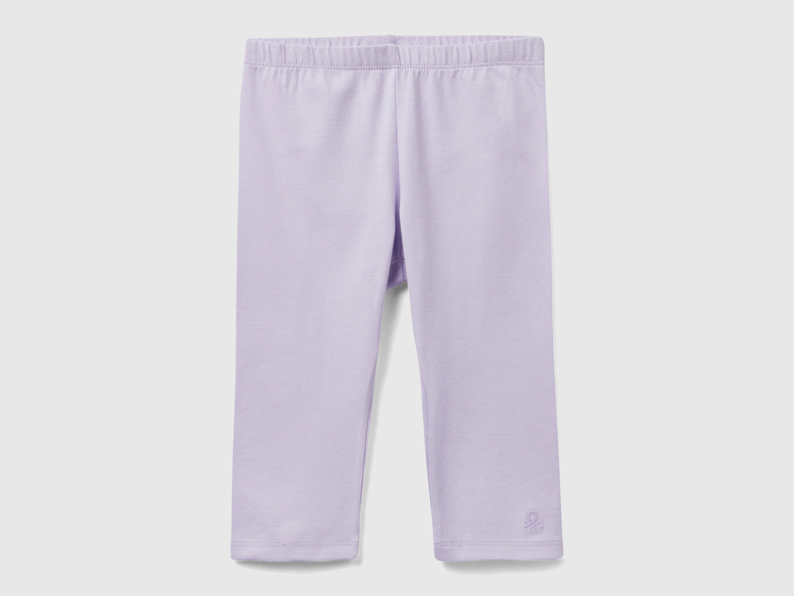 Leggings a 3/4 in cotone elasticizzato da bimba lilla | Benetton Outlet