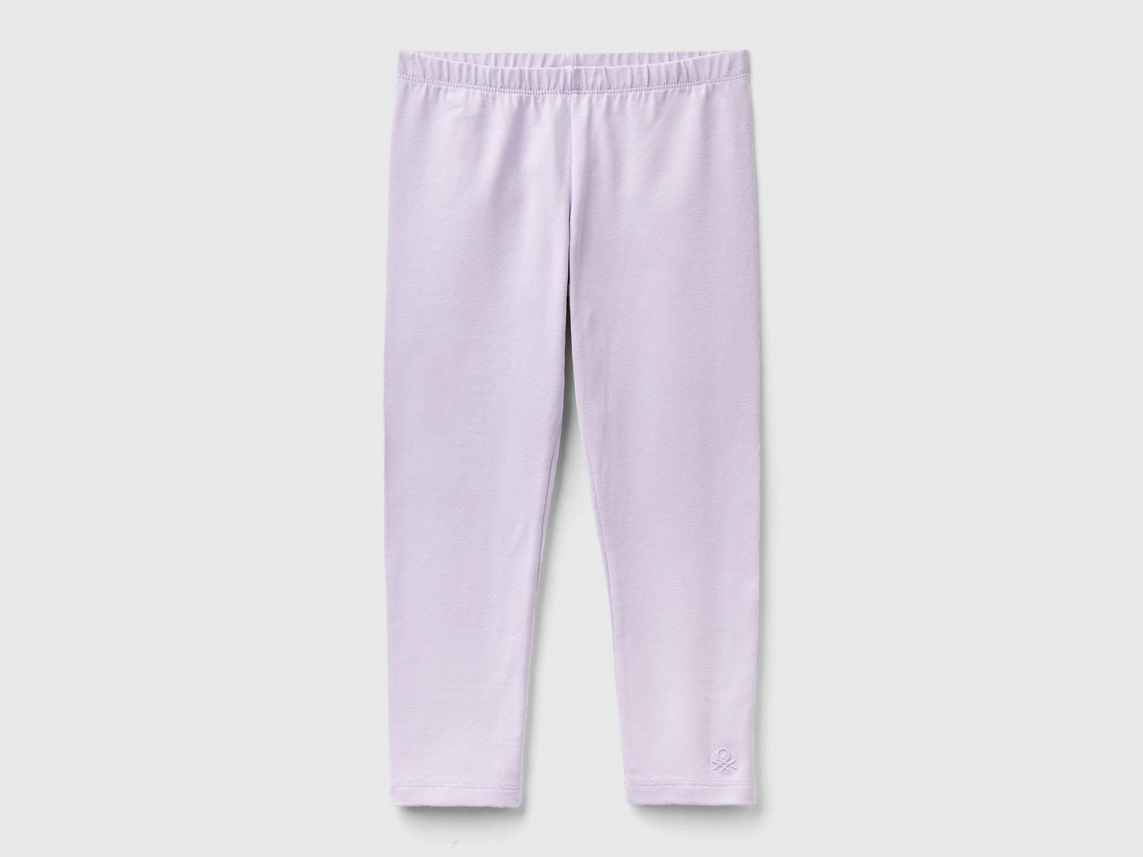 Leggings in cotone stretch da bimba lilla | Benetton Outlet